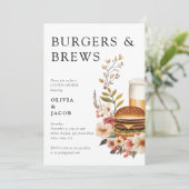 Burgers and Brews Couples Einladung (Stehend Vorderseite)