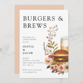 Burgers and Brews Couples Einladung (Vorne/Hinten)