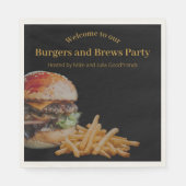 Burgers and Brews Party Serviette (Vorderseite)