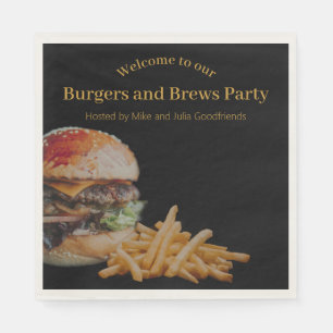 Burgers and Brews Party Serviette