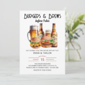 Burgers and Brews Summer GRILLEN Polterabend Einladung (Stehend Vorderseite)