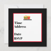 Burgers and Fries Party niedlich Einladung (Rückseite)