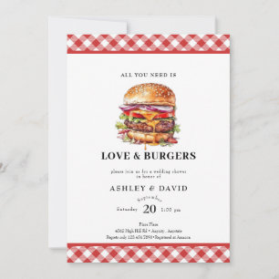 Burgers BBQ Paare-Brautparty Einladung