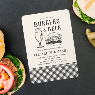 Burgers & Beer Verlobungsfeier Einladung