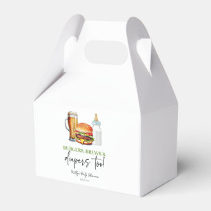 Burgers Brews und Windeln auch! Babyparty Geschenkschachtel