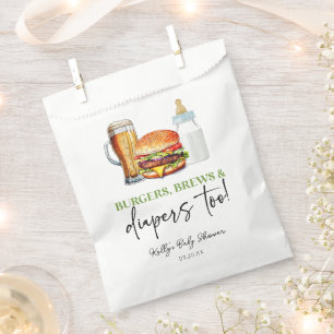 Burgers Brews und Windeln auch! Babyparty Geschenktütchen
