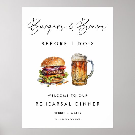 Burgers & Brews vor dem Probe-Dinner Poster (Vorne)