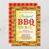 Burgers der GRILLEN im Hintergrund Einladung (Vorne/Hinten)