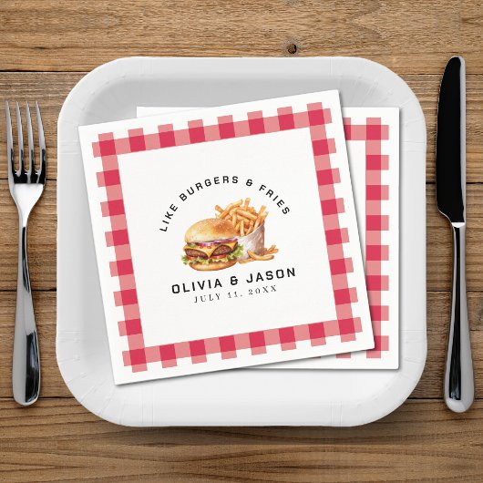 Burgers & Fries Picnic Polterabend Serviette