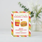 Burgers & Fries Valentine's Cards Postkarte (Stehend Vorderseite)