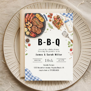 Burgers Grill Picknick Baby Q Baby Shower Einladun Einladung