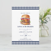 Burgers| GRILLEN | Dusche für Paare Einladung (Stehend Vorderseite)