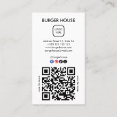 Burgers Restaurant QR Code Minimal Treuekarte (Rückseite)