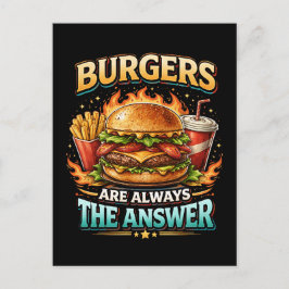 Burgers sind immer die Antwort Postkarte