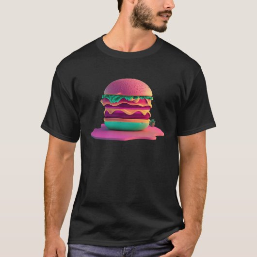 Burgers Vaporwave Retrowave Aesthetic 1 T-Shirt (Vorderseite)