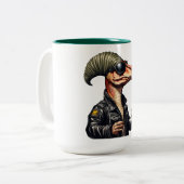 Burgersaurus Rex Dinosaur Zweifarbige Tasse (Vorderseite Links)