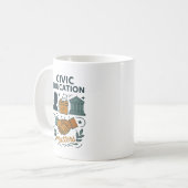 Bürgerschaftliche Bildung zählt Kaffeetasse (Vorderseite Links)