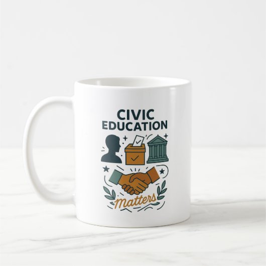 Bürgerschaftliche Bildung zählt Kaffeetasse (Links)