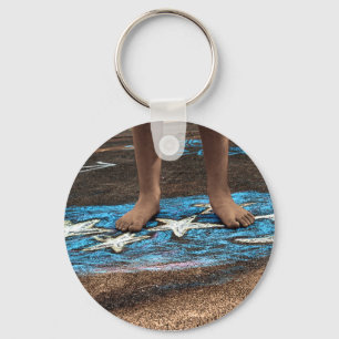 Bürgersteig-Kreide-Schlüsselanhänger Schlüsselanhänger