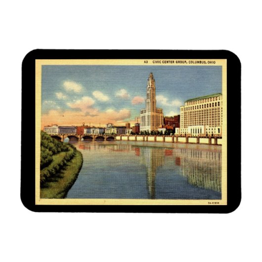 Bürgerzentrum, Kolumbus, Ohio Vintag Magnet (Horizontal)