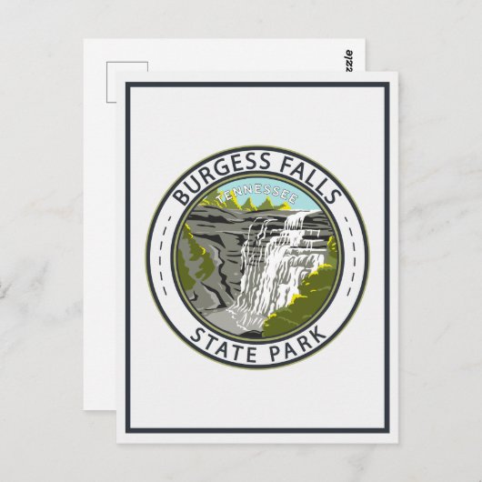 Burgess Falls Staat Park Tennessee Abzeichen Postkarte (Vorne/Hinten)