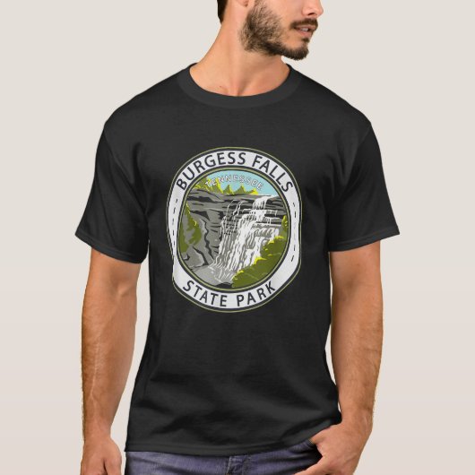 Burgess Falls Staat Park Tennessee Abzeichen Vinta T-Shirt (Vorderseite)