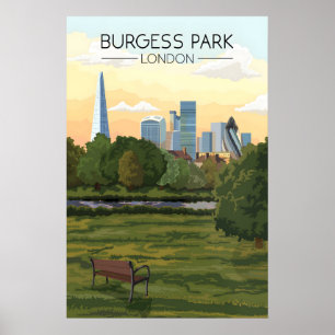 Burgess Park London Reiseplakat Poster