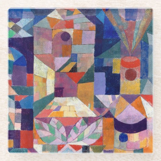 Burggarten - Paul Klee - Glasuntersetzer (Vorderseite)