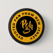 Burgh Fan Clasp Custom Black Gold Retro Button (Vorderseite)