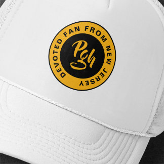 Burgh Fan Custom Schwarz Gold Retro Pgh Truckerkappe