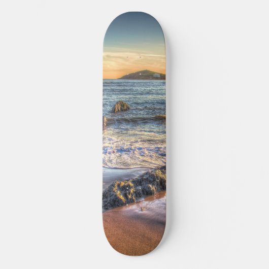 Burgh Island aus Bantham am Sundown... Skateboard (Vorderseite)