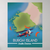 Burgh Island Devon Reiseplan Poster (Vorne)