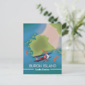 Burgh Island Devon Reiseplan Postkarte (Stehend Vorderseite)