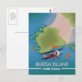 Burgh Island Devon Reiseplan Postkarte (Vorne/Hinten)
