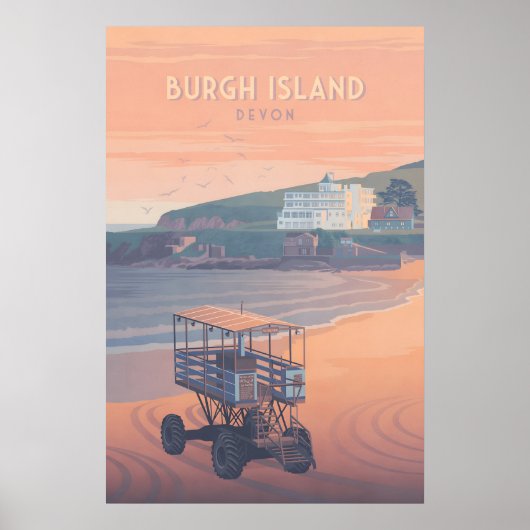 Burgh Island Devon Travel Poster (Vorne)