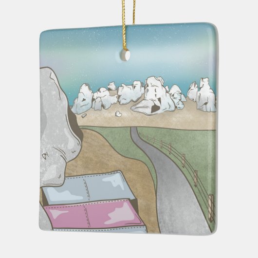 Burghügel boulding Neuseeland Keramikornament (Links)