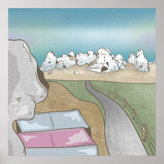 Burghügel boulding Neuseeland Poster (Vorne)