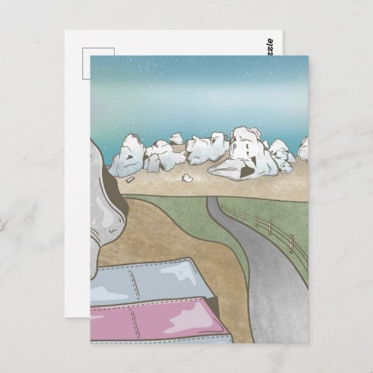 Burghügel boulding Neuseeland Postkarte (Vorne/Hinten)