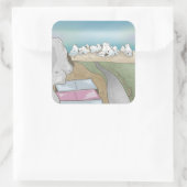 Burghügel boulding Neuseeland Quadratischer Aufkleber (Tasche)