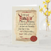 Burglar-Vertrag Karte (Gelbe Blume)