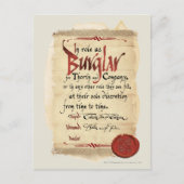 Burglar-Vertrag Postkarte (Vorderseite)