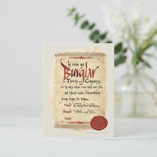 Burglar-Vertrag Postkarte (Stehend Vorderseite)