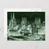 Burgos Cathedral Gothic Engraving Negative Vintage Postkarte (Vorne/Hinten)