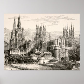 Burgos Kathedrale Spanien Burg Gotische Spitze Vin Poster