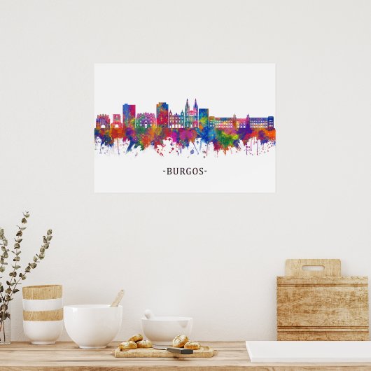 Burgos Spanien Skyline Poster (Küche)