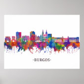 Burgos Spanien Skyline Poster (Vorne)