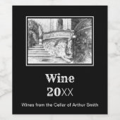 Burgpencilart Monochrome Weinetikett (Einzelnes Label)
