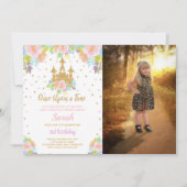 BurgPrinzessin Geburtstag Einladung mit Foto (Vorderseite)