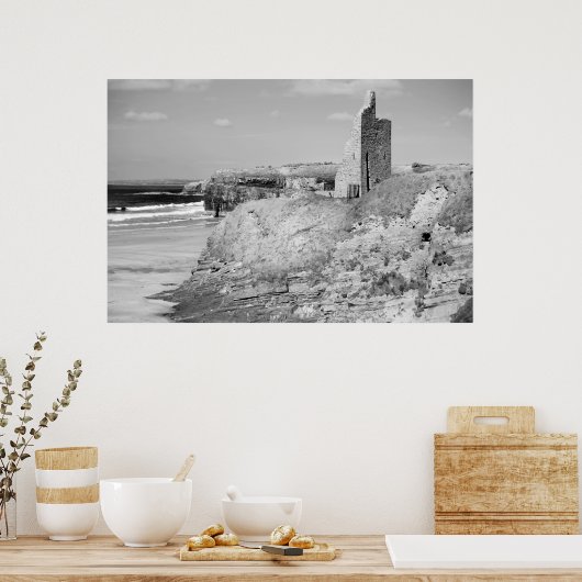 Burgruben in Schwarz-Weiß Poster (Küche)