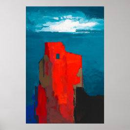 Burgruine Lebendige abstrakte Kunst  Poster